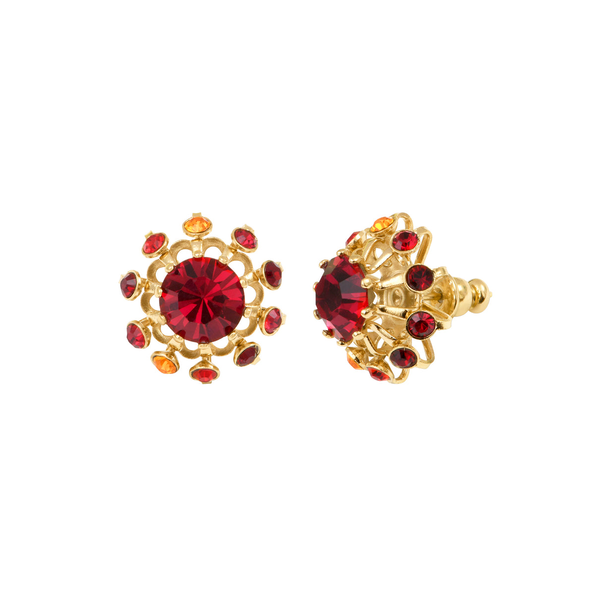 Naomie Festive Rhinestone Earrings In Red