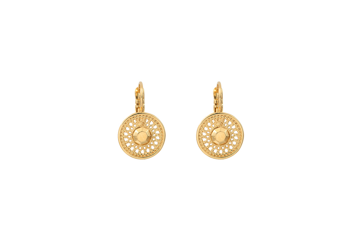 Noor Feminine Dorp Earrings with Hoop Fastening in Gold-Plated