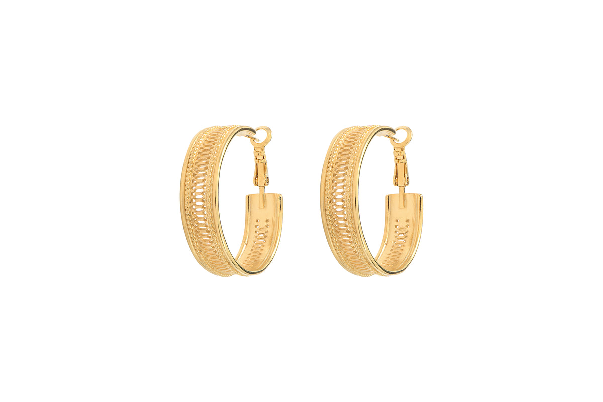 Noor Elegantly Metal Small Hoop Earrings in Gold-Plated
