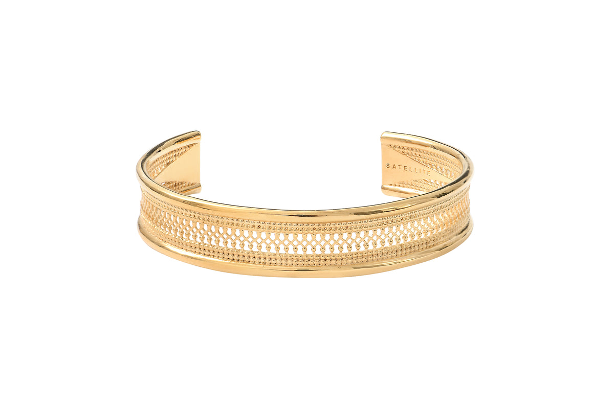Noor Classic Fine Adjustable Bangle Bracelet in Gold
