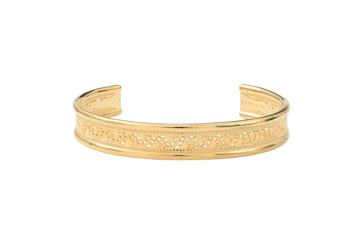 Noor Elegant Fine Adjustable Bangle Bracelet in Gold