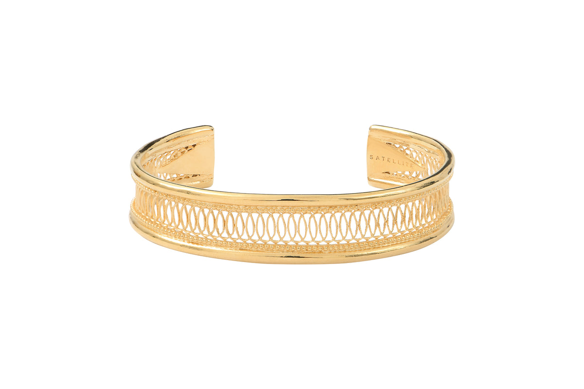 Noor Precious Fine Adjustable Bangle Bracelet in Gold