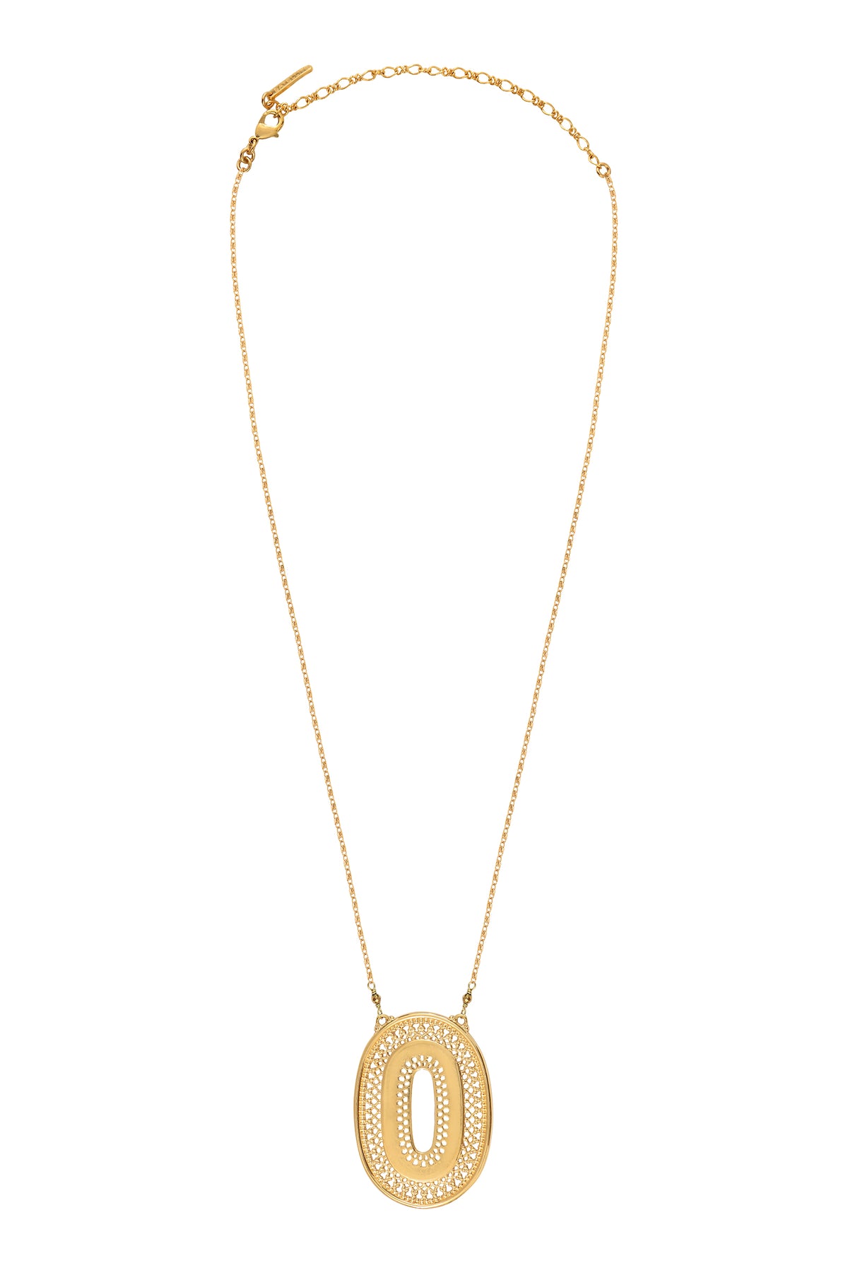 Noor Modern Metal Haematite Adjustable Pendant Necklace in Gold