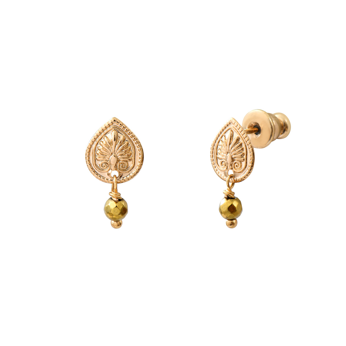 Mindoro Gemstone Mini Stud Earrings in Yellow