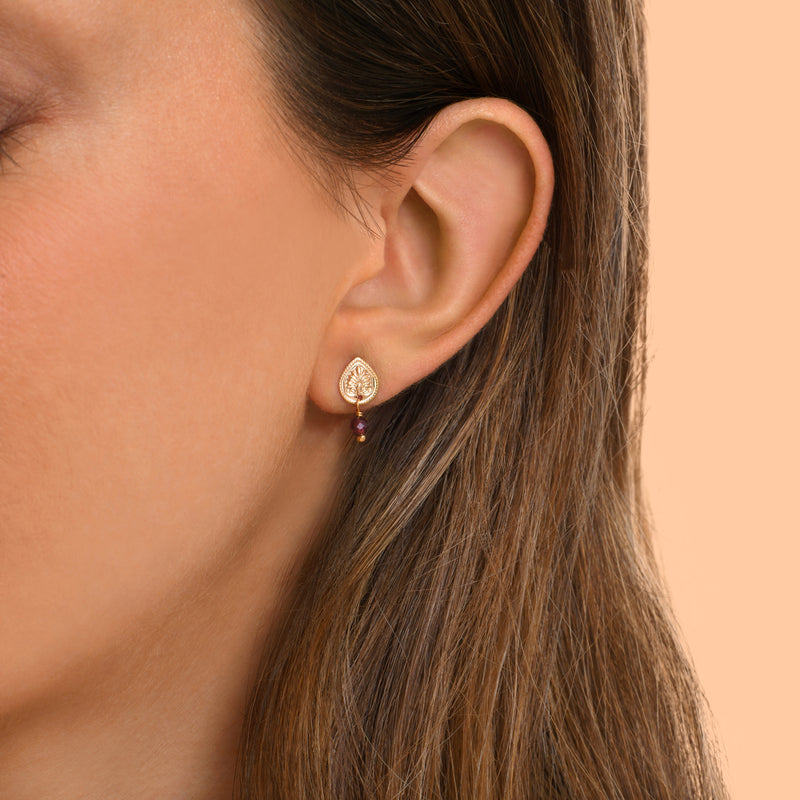 Mindoro Gemstone Mini Stud Earrings in Yellow