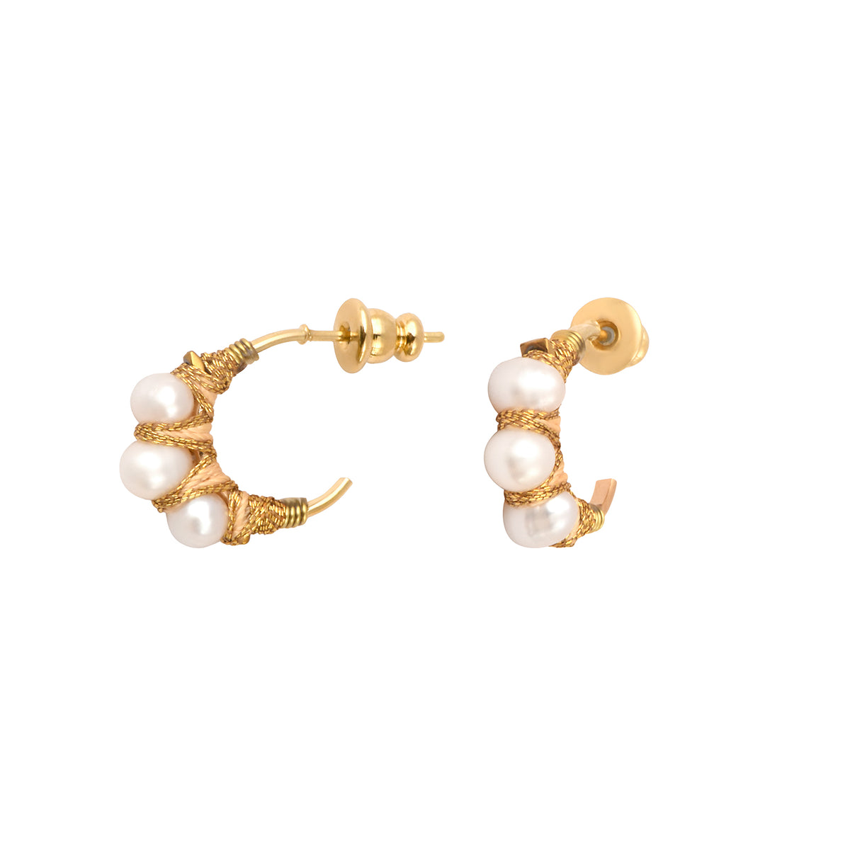 Panarea Mini Hoop Earrings with Freshwater Pearls