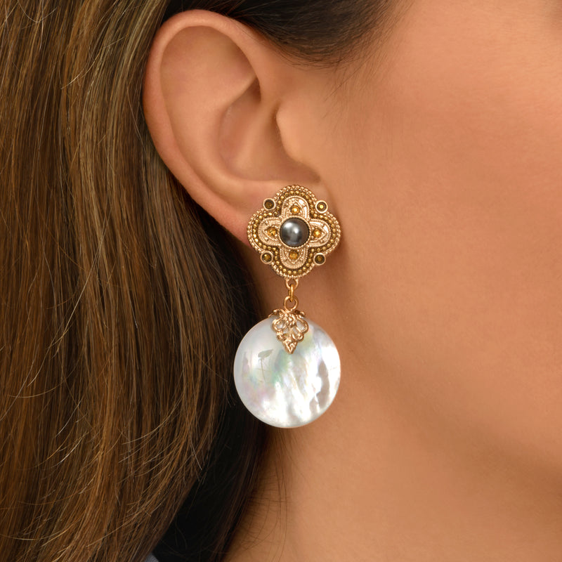 Positano Mother-of-pearl Clip-on Earrings in White