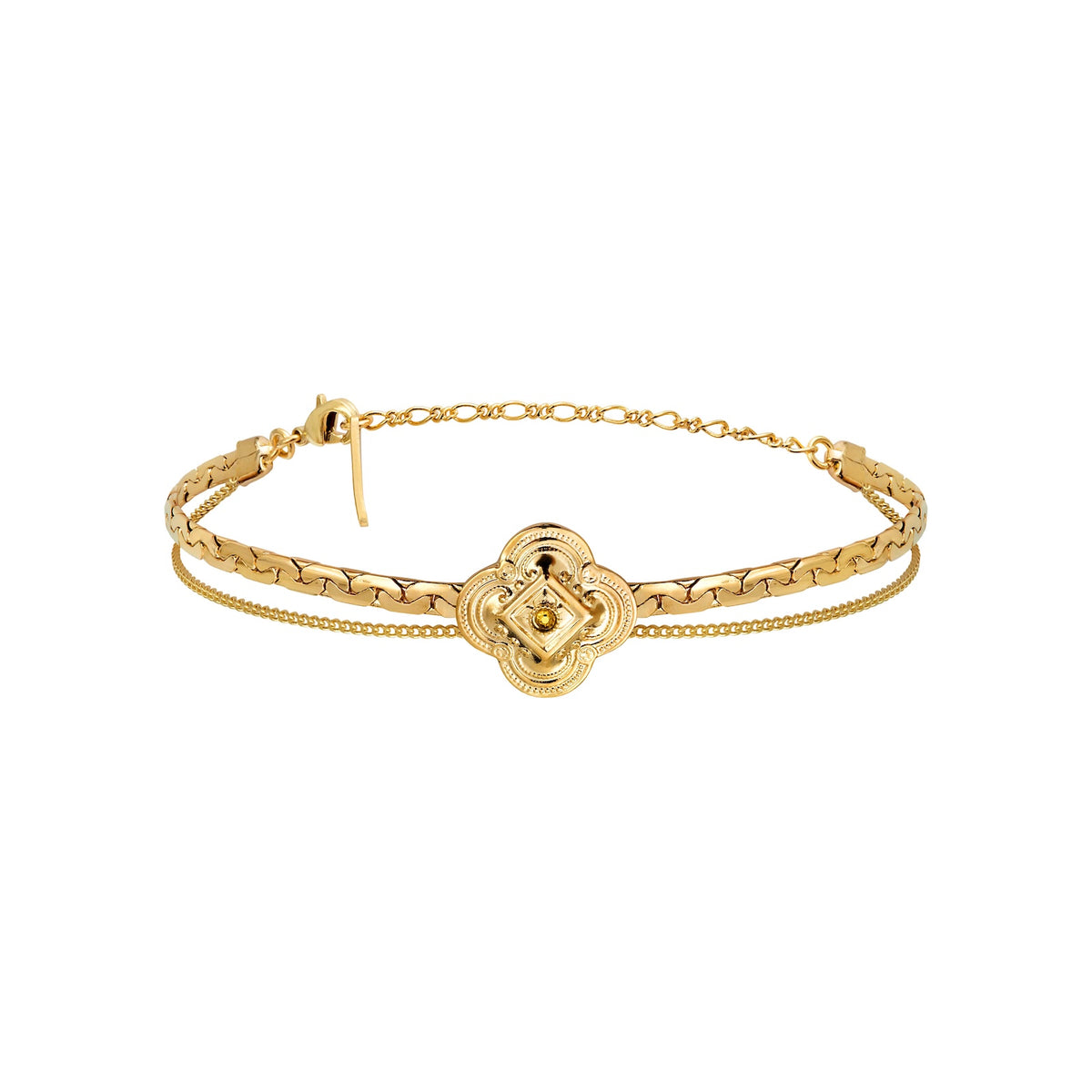 Positano Crystal Flexible Chain Bracelet in White