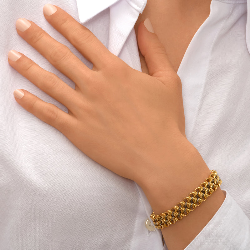 Positano Triple Row Adjustable Chain Bracelet in Gold