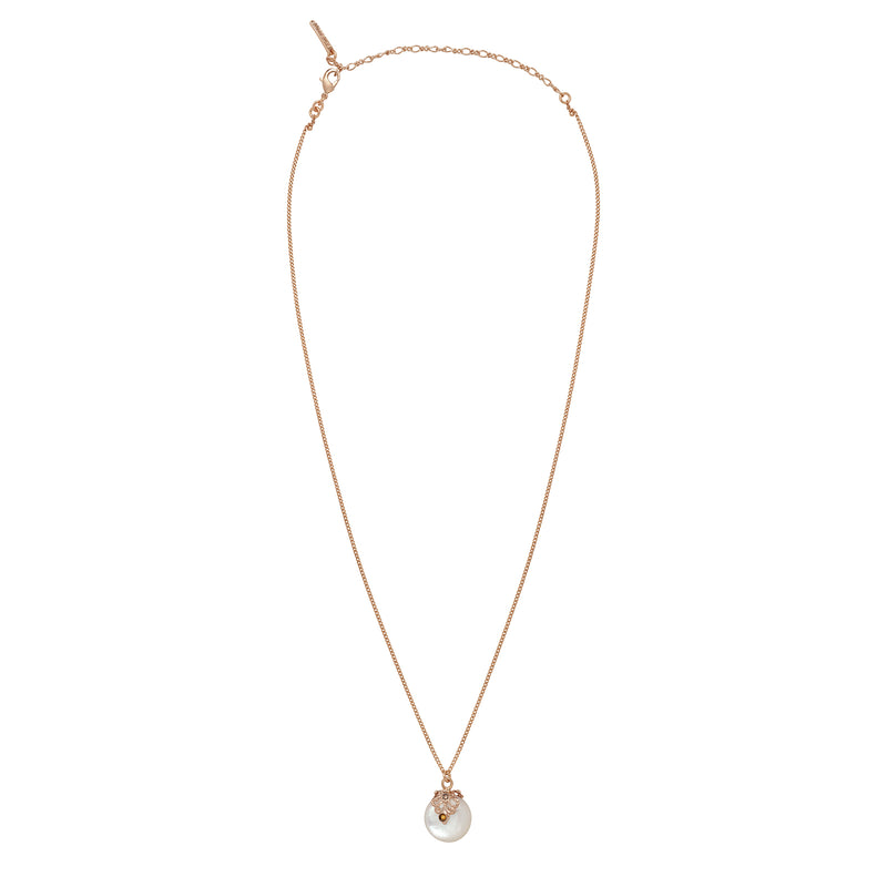 Positano Mother-of-pearl & Delicate Crystal Adjustable Pendant Necklace in White