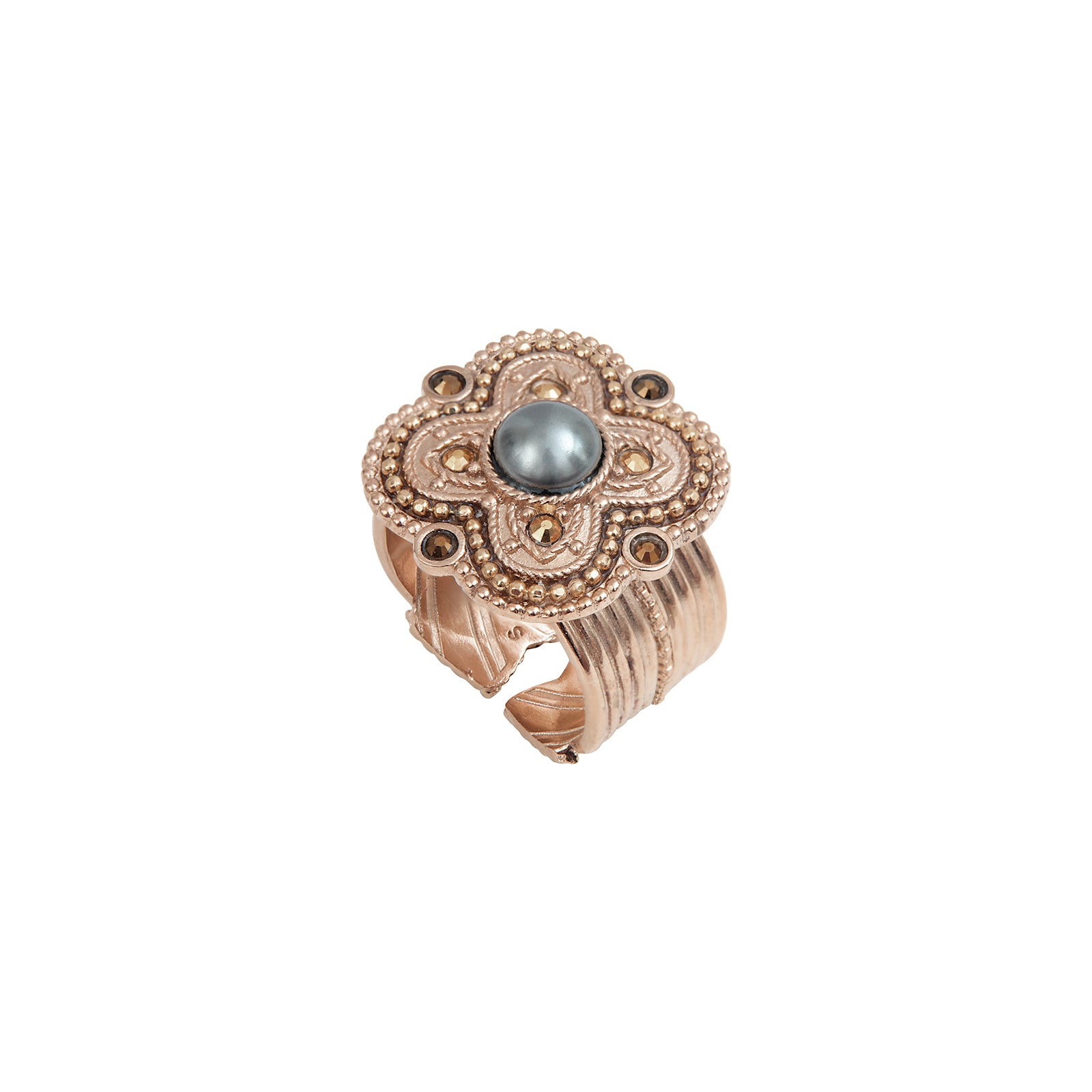 【未使用】クリスタルモビール　Harmony-Ring Solo M GARDEN HALO MORGANITE RING(1XR0598)Pt950 リング｜スター