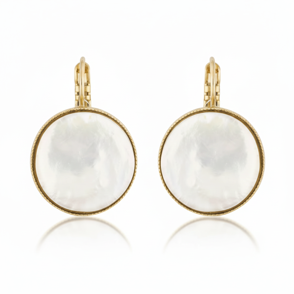 River Princess Elegant Refined Earrings in White